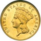 1885 $3 Gold. NGC PF58