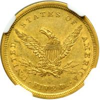 1839-D $5 Liberty. NGC AU58 - 2