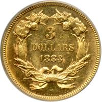 1883 $3 Gold PCGS graded Genuine - 2