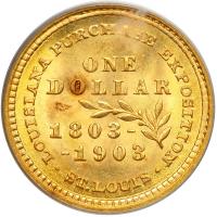 1903 Louisiana Purchase-Jefferson Gold Dollar. PCGS MS65 - 2