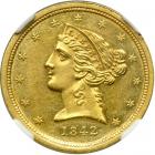 1842-C $5 Liberty. Small date. NGC MS61
