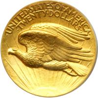 1907 $20 St. Gaudens. High relief, wire rim. PCGS MS65 - 2