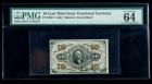 1864, 10&cent; Fractional Currency. Third Issue, green reverse. PMG Choice Uncirculated 64EPQ