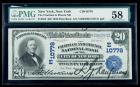 1902, $20 National Bank Note. The Chatham & Phenix NB of the City of New York, NY. PMG Choice About Unc 58