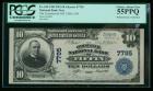 1902, $10 National Bank Note. The Commercial NB, Tiffin, OH. PCGS Choice About New 55PPQ