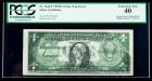 1935-E, $1 Silver Certificate. Star Note Error, Partial Back to Face Offset. PCGS Extremely Fine 40
