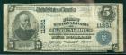 1902, $5 National Bank Note. The First NB, Garden Grove, CA. PCGS Apparent Fine 12