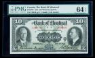 1931 $10. The Bank of Montreal. PMG Choice Uncirculated 64EPQ