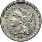 1881 Nickel Three Cents. PCGS MS65