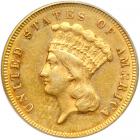 1870 $3 Gold. PCGS AU55