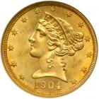 1904-S $5 Liberty. NGC MS63