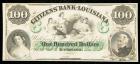 Citizens' Bank of Louisiana, New Orleans, LA. $100.00 18__ Remainder. PCGS Gem New 65PPQ