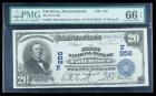 1902, $20 National Bank Note. The First NB of Fall River, MA. PMG Gem Uncirculated 66EPQ