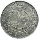 1776 Continental Dollar in Pewter Newman 1-C Rarity-3 CURENCY Type. PCGS EF45
