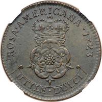 1723 Rosa Americana Two Pence Crowned Rose Type Breen-92. NGC MS63 - 2