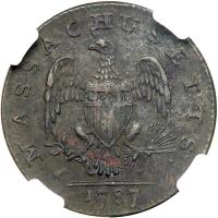1787 Massachusetts Cent Ryder 2b-A Rarity-1. NGC EF45 - 2