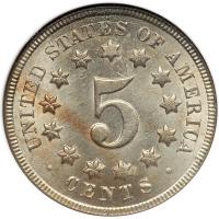 1868 Shield Nickel. NGC MS64 - 2