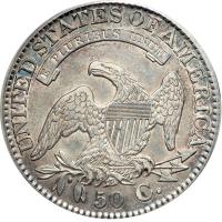 1827 Capped Bust Half Dollar. Square base 2. PCGS EF45 - 2