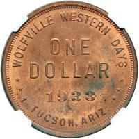 1933 SC$1 HK-689 Rarity 4 Wolfville Western Days. NGC MS63 - 2