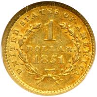 1851 Gold $1. ANACS EF40 - 2