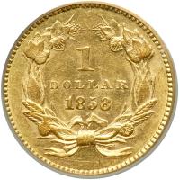 1858 $1 Gold Indian. PCGS AU55 - 2
