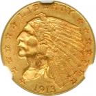 1913 $2.50 Indian. NGC AU58