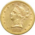 1881-S $10 Liberty. AU50