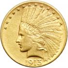 1913 $10 Indian. AU50