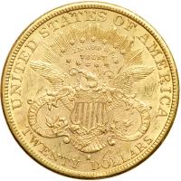 1892-S $20 Liberty. AU50 - 2