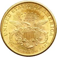 1897-S $20 Liberty. AU53 - 2