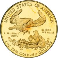 1989-W $50 Gold Eagle. PCGS PF69 - 2