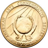 1980 U.S. Mint Gold &frac12; oz Marian Anderson Medal - 2