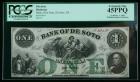 Bank of De Soto, De Soto, NE. $1.00 Oct. 1, 1863. PCGS Extremely Fine 45PPQ