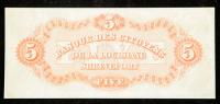 Citizens' Bank of Louisiana, Shreveport, LA. $5.00 18__ Remainder. PCGS Very Choice New 64PPQ - 2