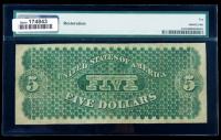 1861, $5 Demand Note. PMG Net Very Good 10 - 2