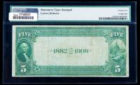 1882, $5 National Bank Note. The Wells Fargo NB, San Francisco, CA. PMG Very Fine 25 - 2