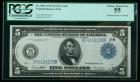 1914, $5 Federal Reserve Note. PCGS Choice About New 55