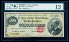 1882, $20 Gold Certificate. PMG Fine 12