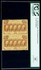 1862, 25&cent; Fractional Currency. First Issue, Uncut Vertical Pair. PCGS Very Fine 35