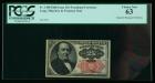1874, 25&cent; Fractional Currency. Fifth Issue, with long, thin key in Treasury seal. PCGS Choice New 63