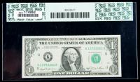1981, $1 Federal Reserve Note. Full Face to Back Offset. PCGS Choice New 63PPQ - 2