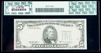 1995, $5 Federal Reserve Note. Overprint on Back. PCGS Very Choice New 64PPQ - 2