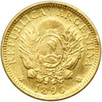 Argentina. 5 Pesos (Argentino), 1883. VF-EF - 2