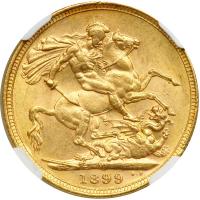 Australia. Sovereign, 1899-M. NGC AU58 - 2