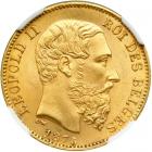 Belgium. 20 Francs, 1875. NGC MS65