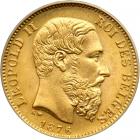 Belgium. 20 Francs, 1876. ANACS MS65