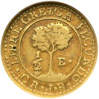 Costa Rica. &frac12; Escudo, 1847-CR JB. NGC VF30 - 2