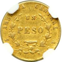 Costa Rica. 1 Peso, 1866-GW. NGC VF25 - 2