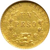 Costa Rica. 1 Peso, 1866-GW. NGC EF45 - 2