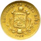 Costa Rica. 1 Peso, 1866-GW. NGC EF45